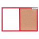 Magneticko-korková tabuľa v drevenom ráme - červená WOOD (60x40 cm)