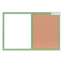 Magneticko-korková tabuľa v drevenom ráme - zelená WOOD (60x40 cm)