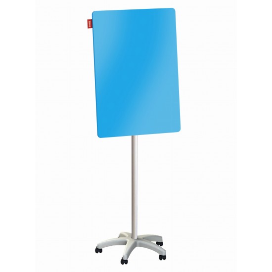 Sklenený flipchart mobilný - modrý (70x100 cm)