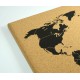 Korková tabuľa bez rámu - čierna mapa sveta (60x40 cm)