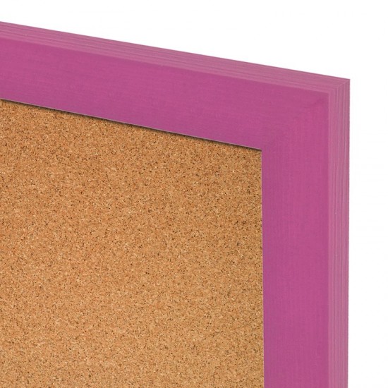 Korková tabuľa v drevenom ráme - ružová WOOD (60x40 cm)